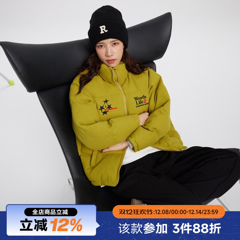 RAPPEYE复古百搭厚款华夫格棉服