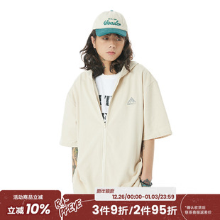 夏季 拉链连帽半袖 RAPPEYE三角标套装 宽松情侣短袖 潮WOO专属