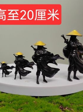 寒江孤影江湖故人古风武侠剑客刀客侠客小摆件微景观微缩小人物