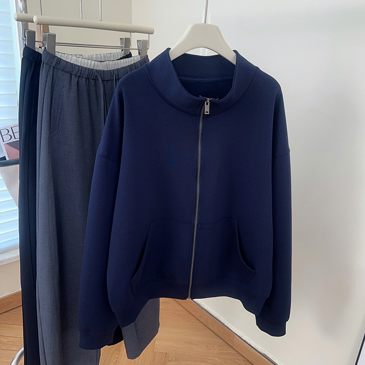 设计感立领拉链卫衣女25春