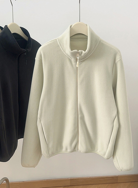 IMCC设计感小众奥舒绒立领拉链开衫卫衣女秋冬宽松加厚上衣外套