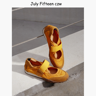 百搭舒适运动鞋 2026新款 女魔术贴休闲单鞋 玛丽珍鞋 牛翻皮德训鞋