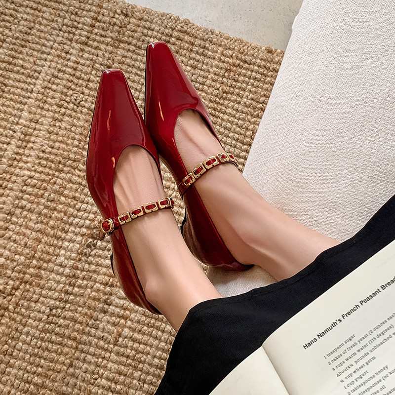 高定版~2025新款法式小方头玛丽珍鞋女配裙子百搭内增高平底单鞋,女鞋,玛丽珍鞋,淘宝优惠券,粉丝福利购,淘宝优惠卷