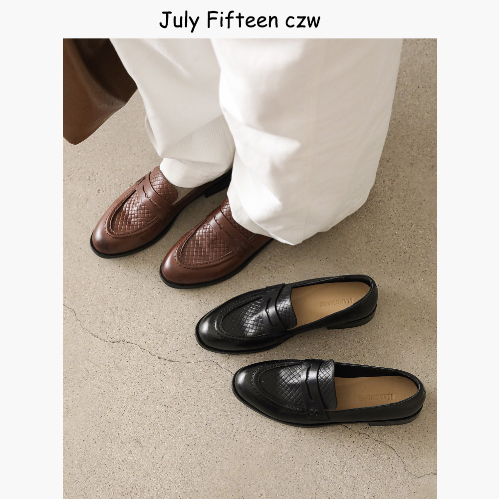 头层牛皮~英伦风乐福鞋女2026春季新款圆头2.5cm低跟一脚蹬小皮鞋,女鞋,乐福鞋（豆豆鞋）,淘宝优惠券,粉丝福利购,淘宝优惠卷