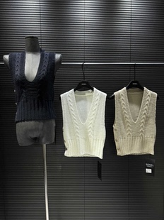 春上新复古优雅时尚叠穿针织马甲  C056