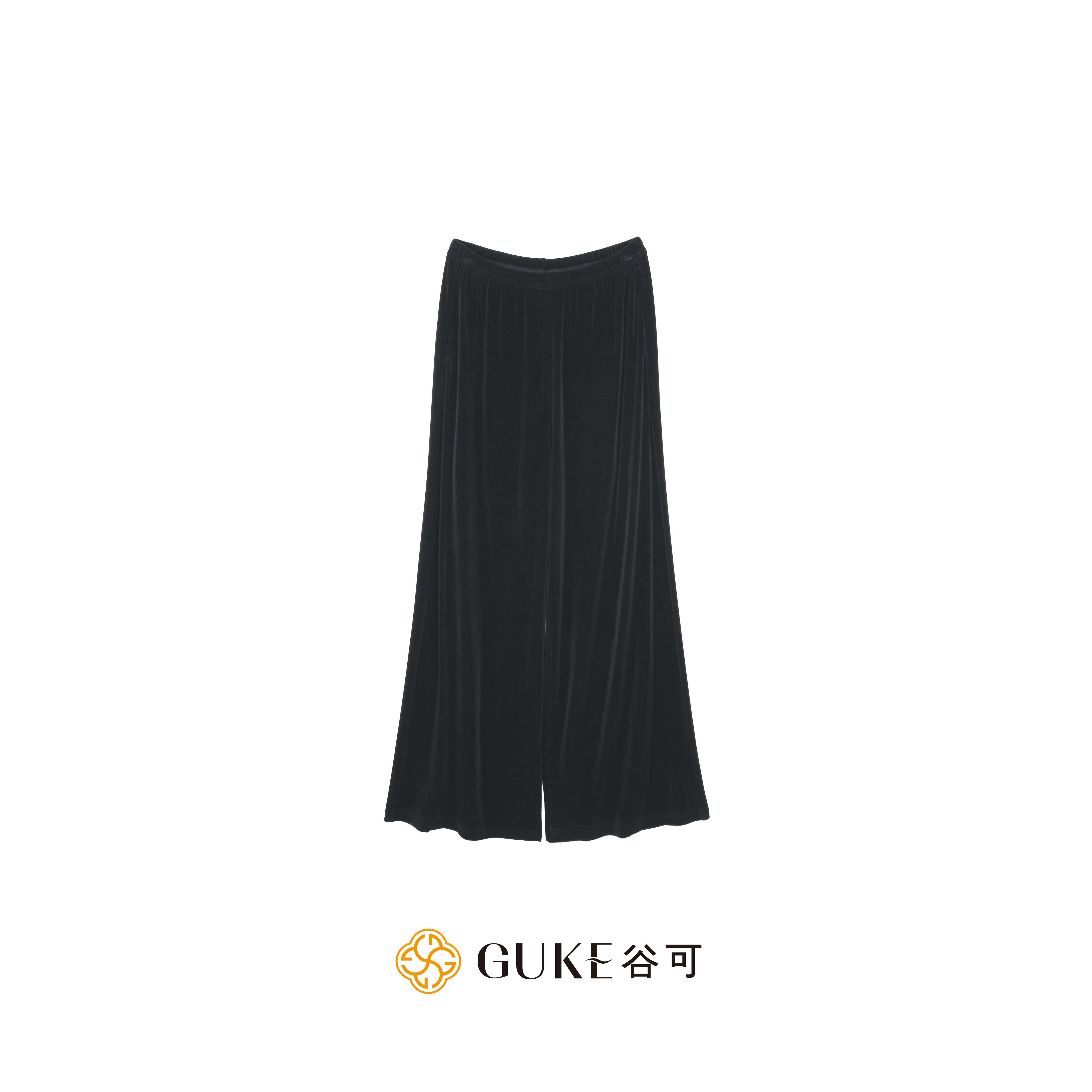谷可高腰醋酸垂感显瘦阔腿裤