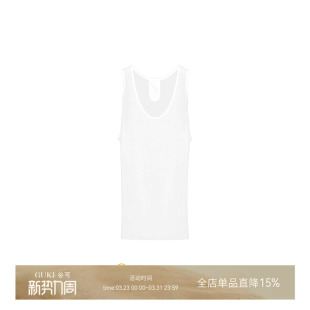 上衣 背心女内搭休闲U领无袖 GKE 谷可D8001极简风白色挂脖式