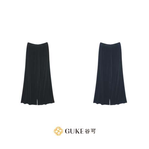 谷可高腰醋酸垂感显瘦阔腿裤
