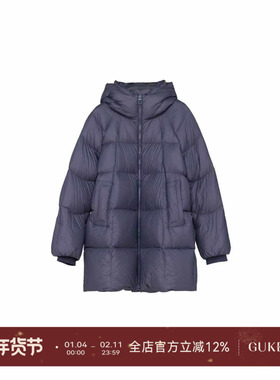 GKE/谷可TY2319连帽鹅绒服外套冬季时尚简约保暖中长款羽绒服