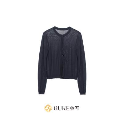 谷可莱赛尔极简女薄款针织开衫