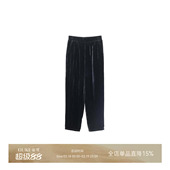 加厚保暖长裤 GKE 女黑色休闲裤 真丝丝绒高腰加棉裤 谷可K1251新款