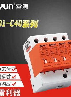 上海雷源浪涌保护器LYD1-C40 4P40KA 电源防雷器T2 8/20us波形