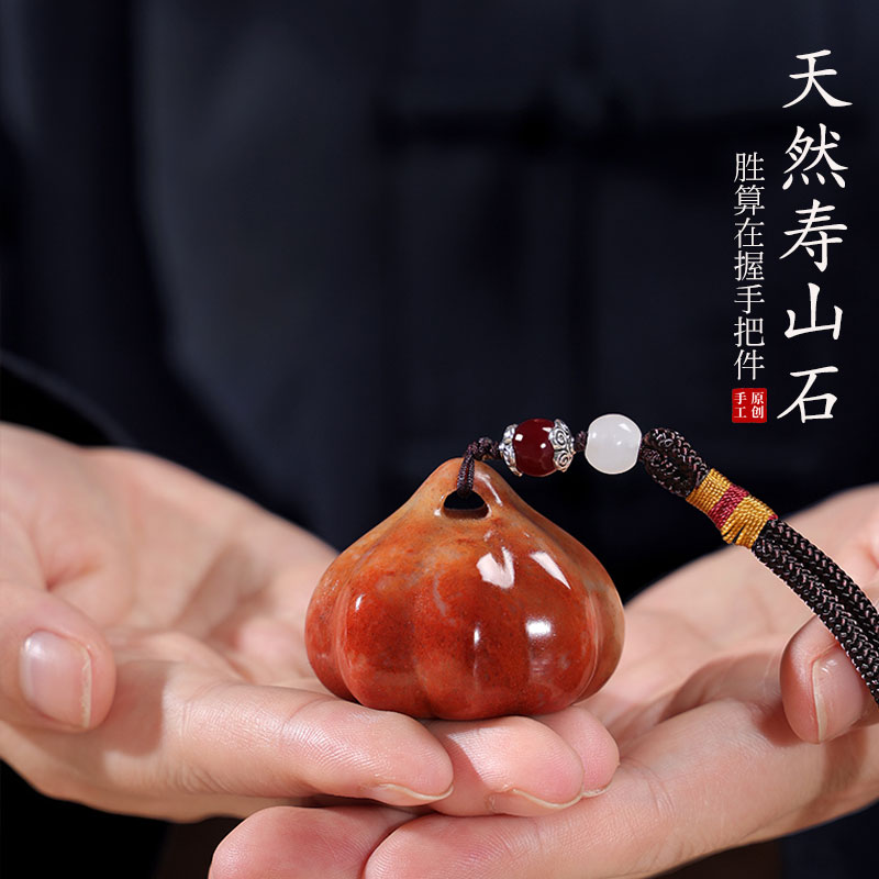 寿山石胜算在握手把件男士随身可把玩送朋友领导长辈摆件生日礼物