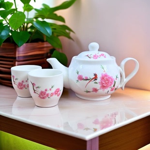 家用茶楼用陶瓷小容量花茶壶带过滤网泡茶壶耐高温小号茶水壶