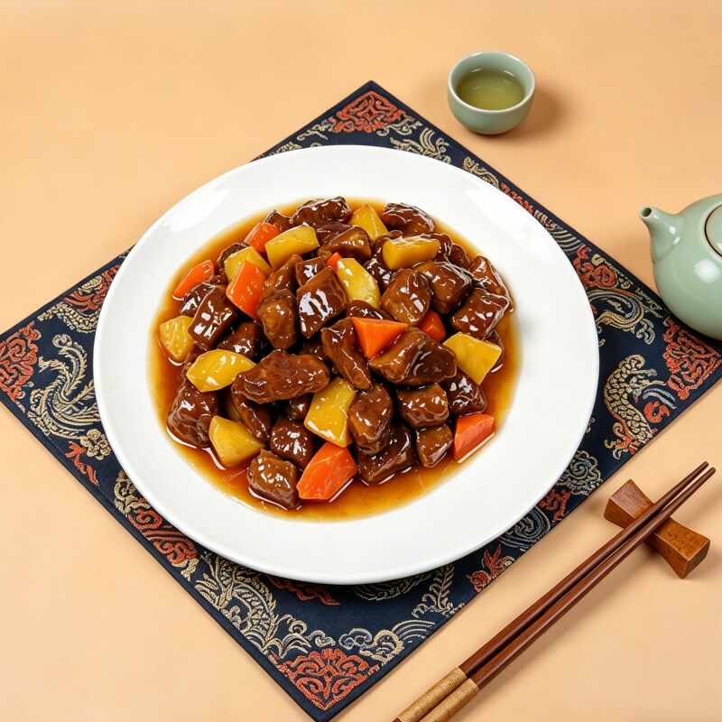 仿真中餐土豆烧牛腩食品模型定制