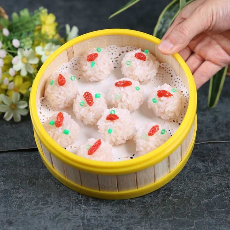 仿真食品模型展示糯米肉丸道具假菜美食珍珠丸子样品橱窗摆件肉丸