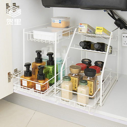 贺里厨房调味瓶分层下水槽置物架