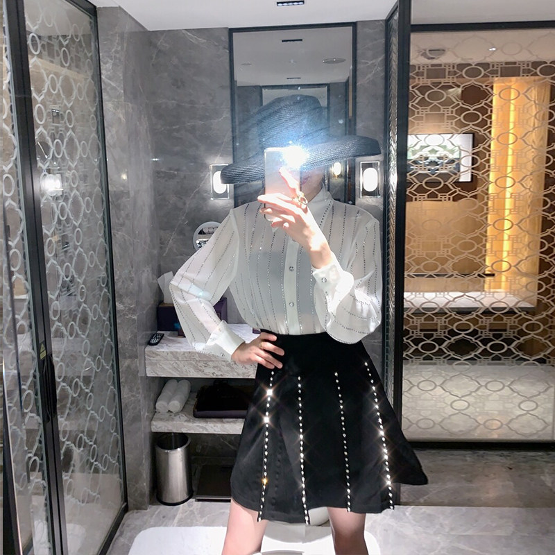 名媛风气质雪纺衫打底衫春季2019新款小香风chic长袖条纹女式衬衫|msdalam kategori Butik wanita / wanita, shirt - dari Buy2taobao.com untuk memberikan perkhidmatan ejen Taobao profesional membeli