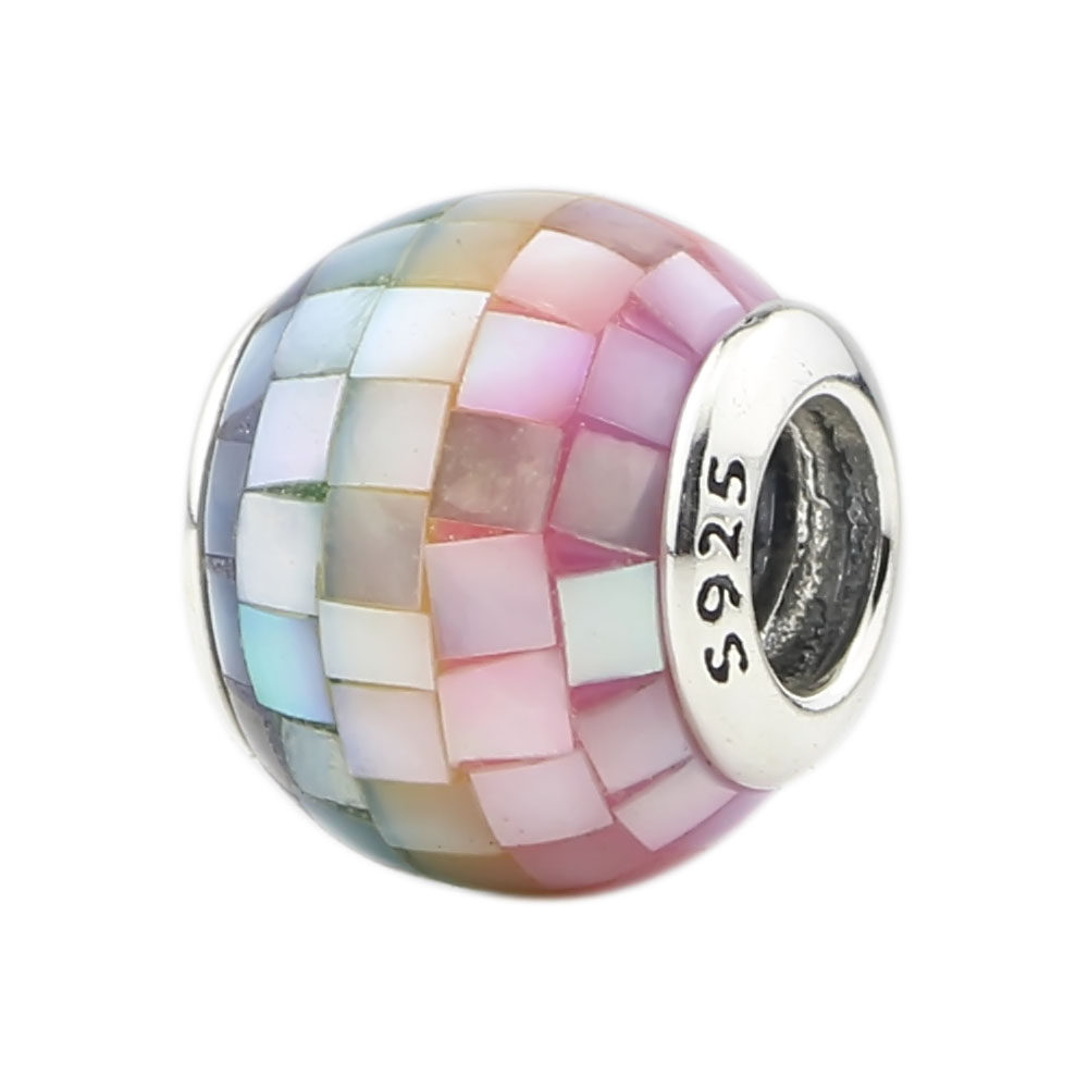 毕亨特&middot;珠宝猎人   S925银管贝母彩贝切面珠  纯银螺旋管