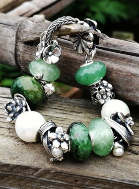 毕亨特 s925银 DIY串珠 夏花草原 绣球花  七月睡莲珠