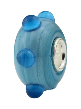 毕亨特饰品珠 纯手工凸点琉璃珠 天蓝色点点 手链 手镯串珠