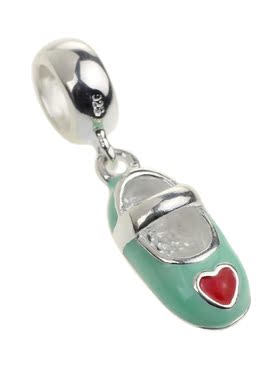 毕亨特 925纯银 项链女锁骨链 跳舞鞋吊坠 女孩圆头鞋配饰