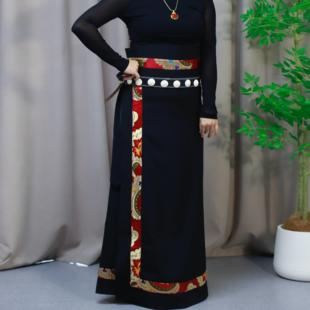 藏式民族风半裙锅庄舞裙定制(不包括打底衫和腰带)