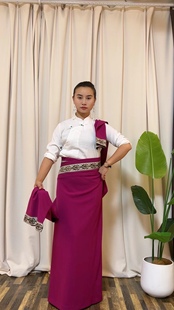 藏式民族风假袍半身袍锅庄舞裙