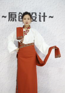 新款藏式民族风假袍锅庄舞裙(不包括衬衣及配饰)