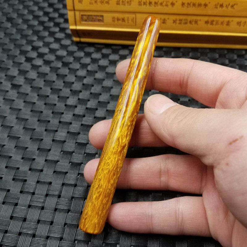 新款精美仿金丝海柳烟嘴金黄色烟嘴仿蜜蜡琥珀烟嘴