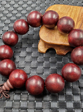 新疆红色木头毫米手串男女同款