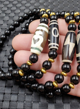 黑玛瑙天珠玉石路路通手链