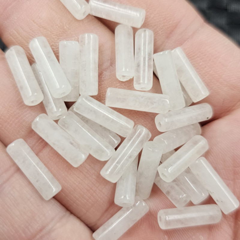 新疆和田白玉金丝玉直管桶珠