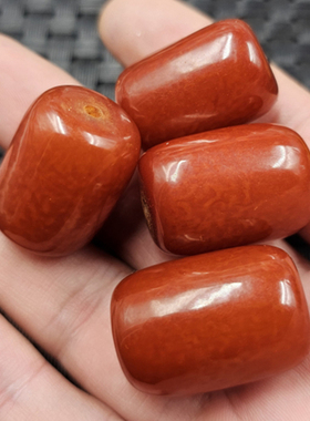 橘红色蜜蜡路路通散珠人造老米桶珠手链项链饰品配件珠子