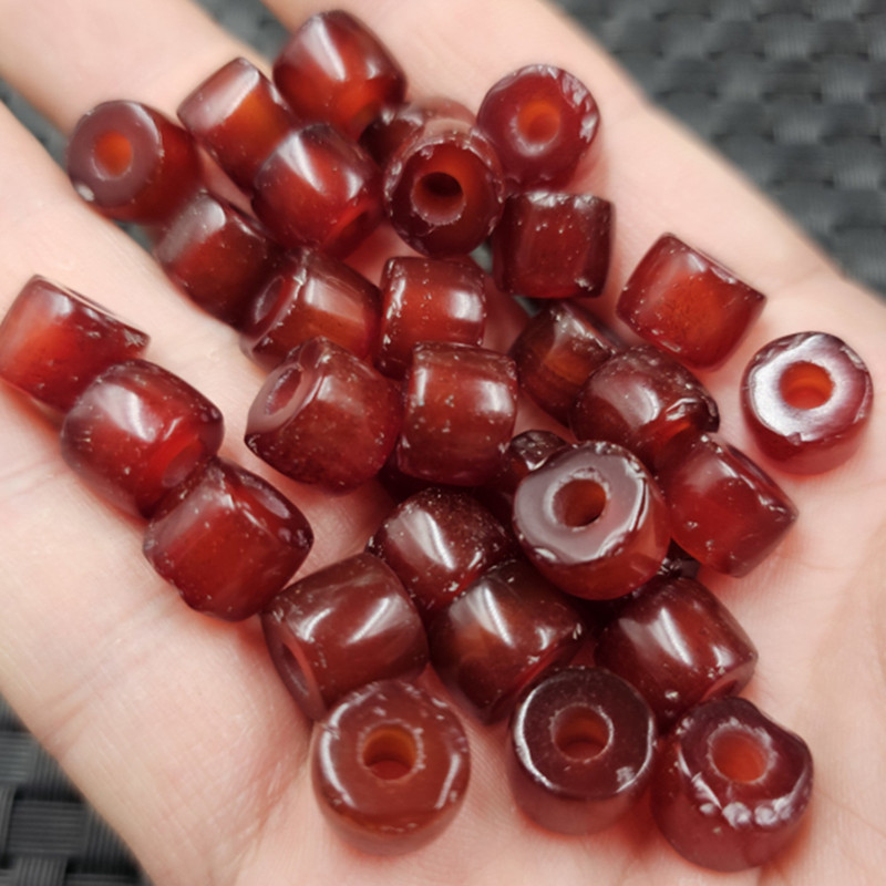 红玛瑙大孔路路通玉石散珠玉髓