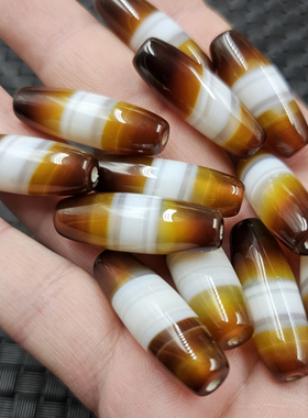 红糖色天珠路路通玉石散珠