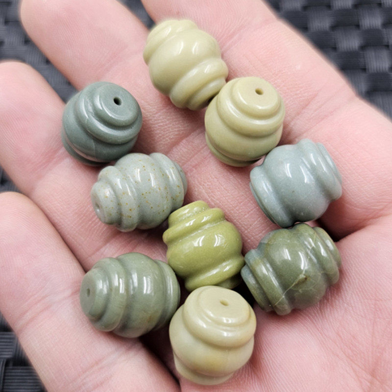 玛瑙竹节路路通玉石散珠黄蓝色玛瑙腰鼓珠桶珠手链饰品配件珠子