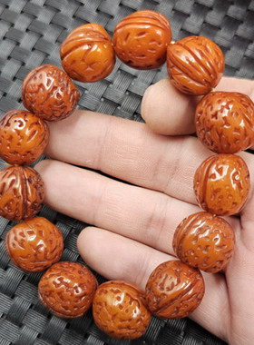 荧光浮盐水蜜蜡桃花手链人造