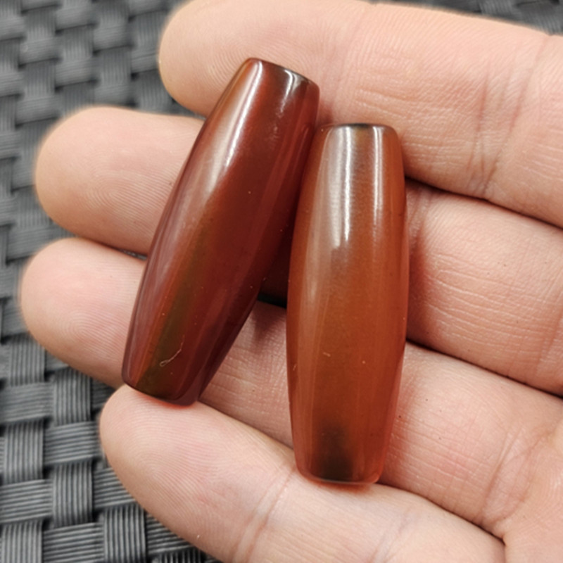 仿古玛瑙扁形天珠路路通玉石散珠玉髓米珠勒子桶珠饰品配件玉珠子