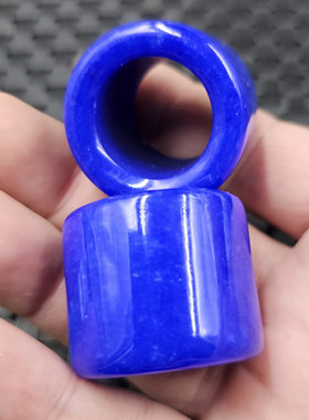 青金蓝玉石扳指宝蓝色方解石玉扳指男女同款大号扳指玉指环玉手饰