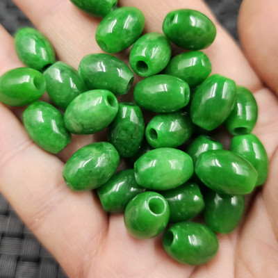 翡翠玉大孔珠玉石散珠干青