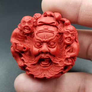 厂家直销 新款精美 仿天然玉石 朱砂钟馗挂件 鸡血红朱砂钟馗吊坠