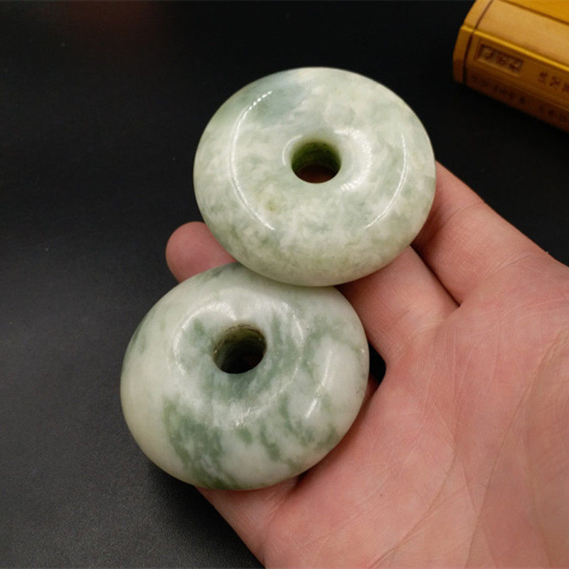 厂家直销 天然玉石a货岫玉平安扣挂件 姜花岫玉吊珠玉坠