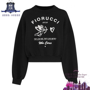 女士新款 印花棉短款 英国代购 Fiorucci 直邮 卫衣 正品