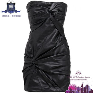 女士新款 正品 The 皮革无肩带迷你连衣裙 直邮 Attico 英国代购