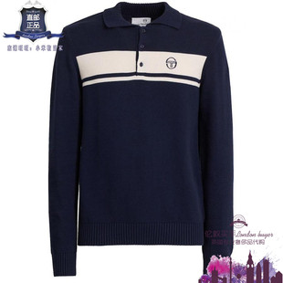 英国代购 男士新款 Sergio Tacchini 长袖棉针织POLO衫 正品直邮