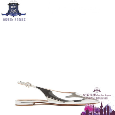 英国代购 女士新款 GIANVITO ROSSI 皮革裸跟平底鞋 正品直邮