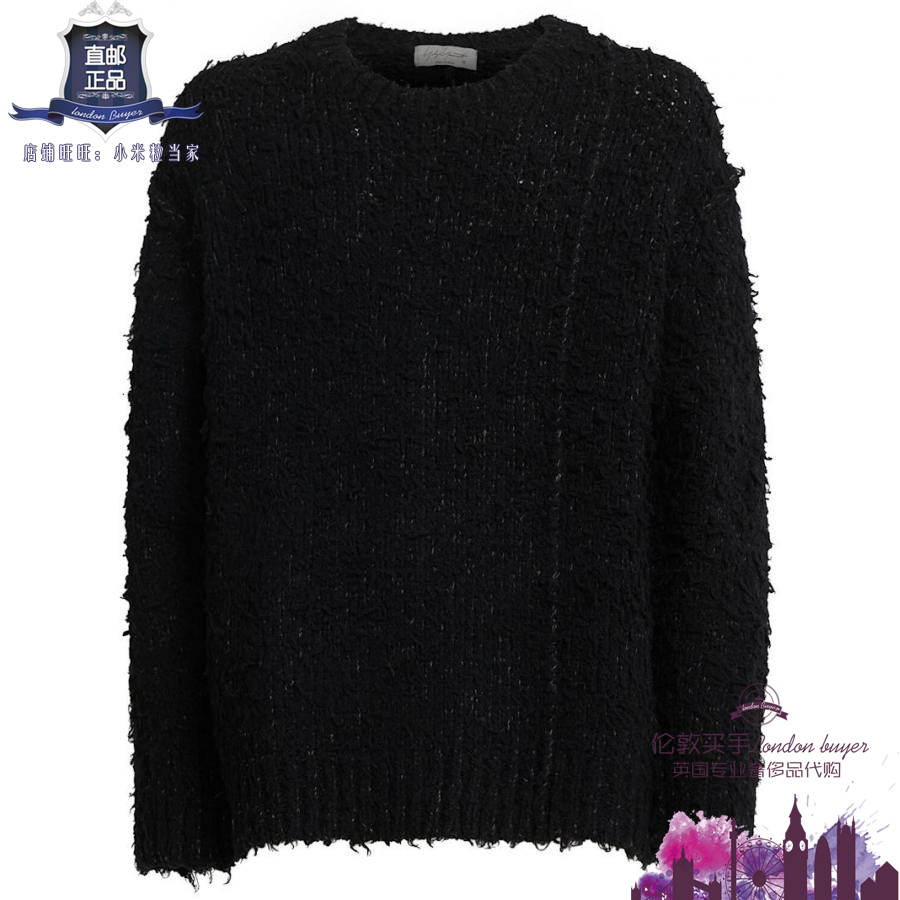 英国代购 男士新款 Yohji Yamamoto 羊毛圆领针织毛衣 正品直邮