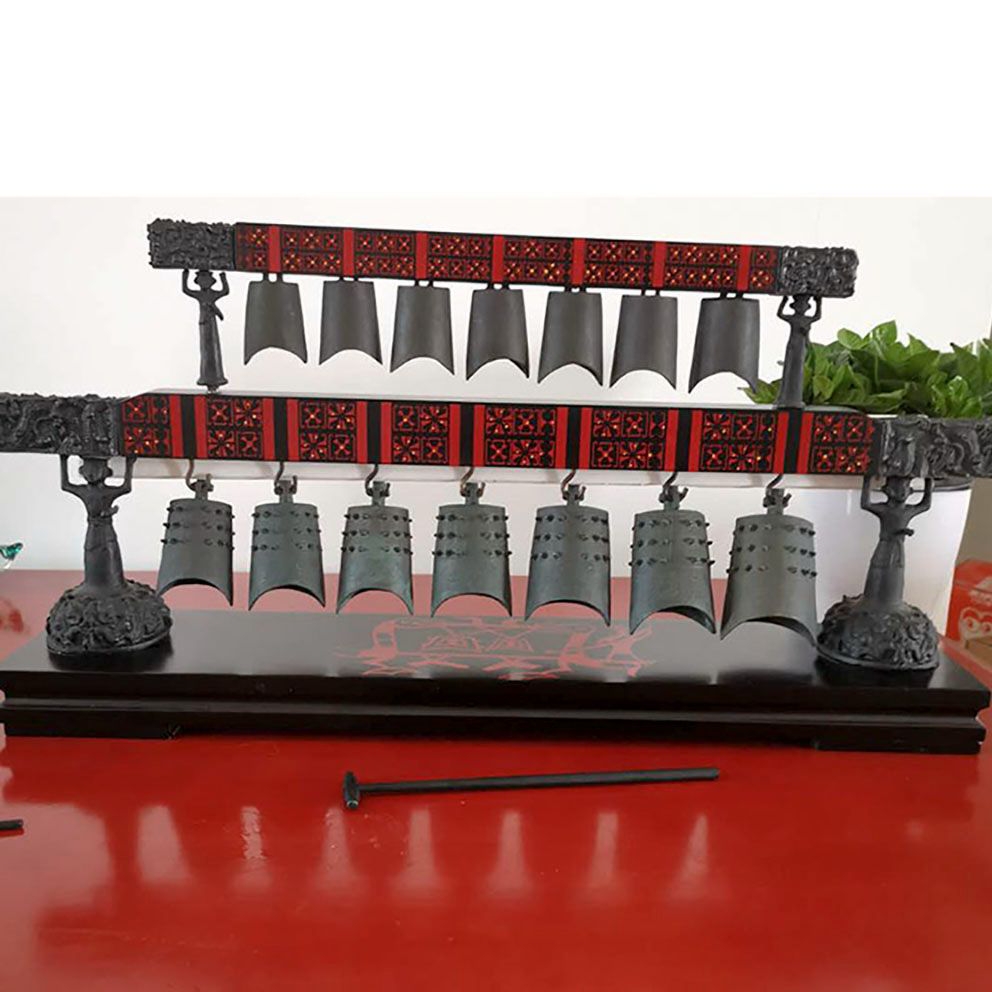 曾侯乙桌面编钟青铜装饰品家皇玉