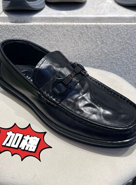 加棉真皮豆豆2025男士新款潮流日常脚蹬百搭休闲乐福鞋皮鞋透气